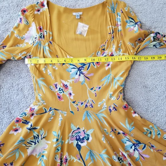 Floral Print Long-Sleeve Mini Dress, Size 2 NWOT - Picture 12 of 16